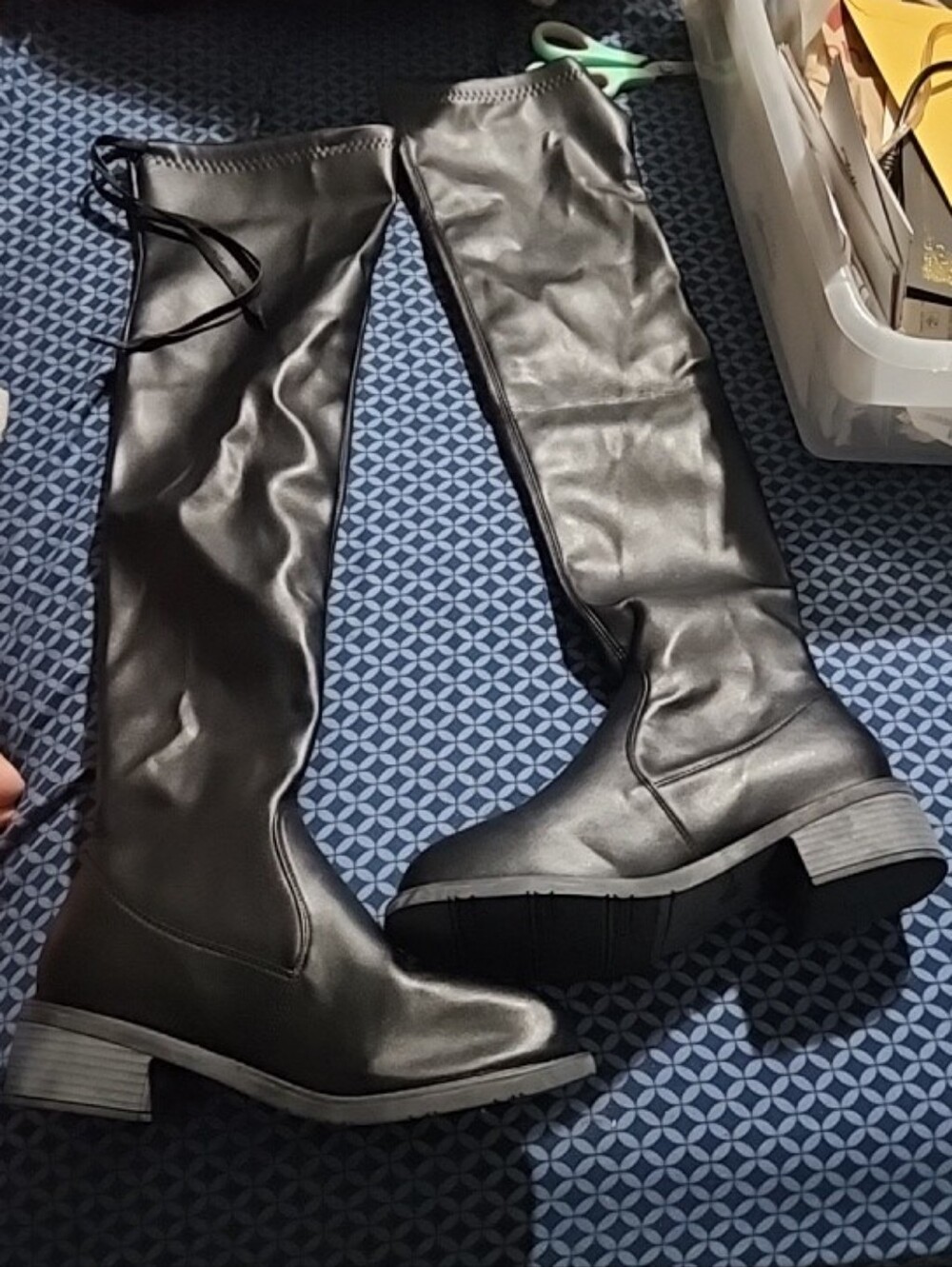 Shein New Black knee high boot women SIZE 9 1/2